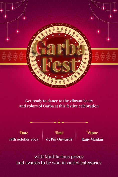 Garba Night Poster - template - garba template -garba eve design garba poster design- Instagram post Garba Workshop Poster, Garba Poster Design, Navaratri Poster Design, Garba Night Poster, Garba Poster, Posters Event, Garba Night, Dance Posters, Motion Graphics Typography