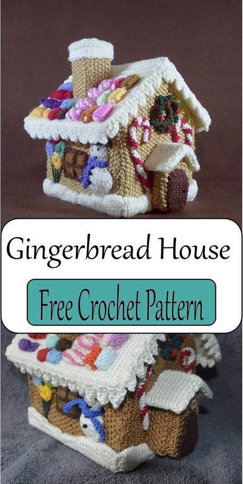 Crochet Gingerbread House Patterns Free Crochet Gingerbread House Patterns, Crochet House Patterns Free, Crochet Gingerbread House Free Pattern, Gingerbread House Crochet, Crochet Gingerbread House, Gingerbread Diy Crafts, Crochet Presents, Crochet Gingerbread, Thoughtful Christmas Presents