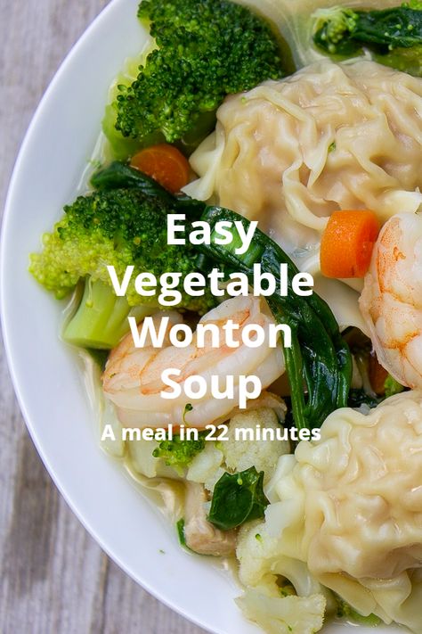 Wonton Soup With Vegetables, Slow Cooker Wonton Soup, Vegetable Wonton Recipes, Vegetable Wonton Soup, Frozen Wonton Soup Recipe Easy, Wonton Soup Recipe Easy, Wonton Broth, Wor Wonton Soup Recipe, Won Ton Soup Recipe