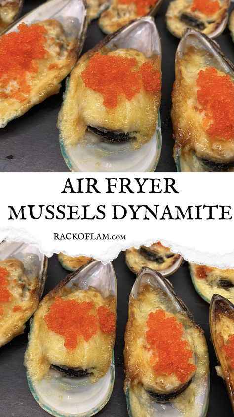 Air Fryer Mussels, How To Cook Frozen Mussels, Lam Recipes, Baked Green Mussels Recipe, Dynamite Mussels Recipe, Dynamite Recipe, Garlic Mussels, Steamed Mussels Recipe Garlic, Dynamite Mussels