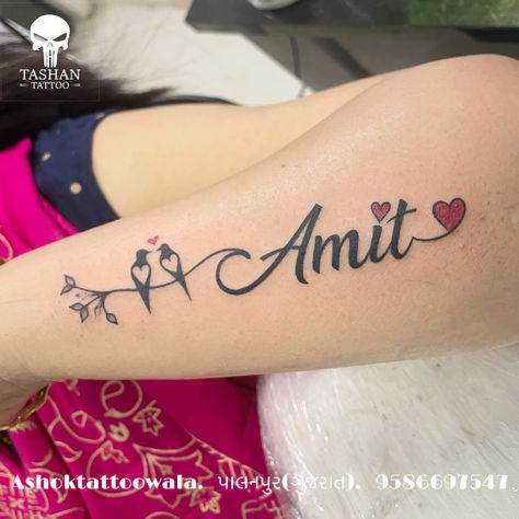 TashanTattoo
AshokTattooWala
S.20. Tirupati plaza
Opp. New bus stand
Near gd modi collage
Palanpur (gujrat)
9586697547
9687533310 Name Style Tattoos, Amit Tattoo Name, A Name Tattoo Design, Awesome Tattoo Designs, Name Tattoos For Girls, Couple Name Tattoos, Tato Nama, Tatto Designs, Name Tattoo On Hand