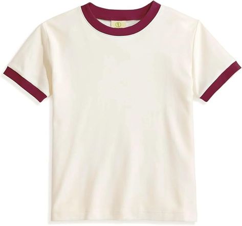 Amazon.com: Ringer Womens Fitted Tee 70s 80s 90s Fashion Retro Tshirts for Women Crewneck Short Sleeve Custom T Shirts Vintage (Small, Off-White-Red) : Clothing, Shoes & Jewelry 80s Shirts Women, 80s Shirts, Crewneck Vintage, 80s And 90s Fashion, Orange T Shirts, Red T Shirt, Womens Crewneck, Ringer Tee, Red T