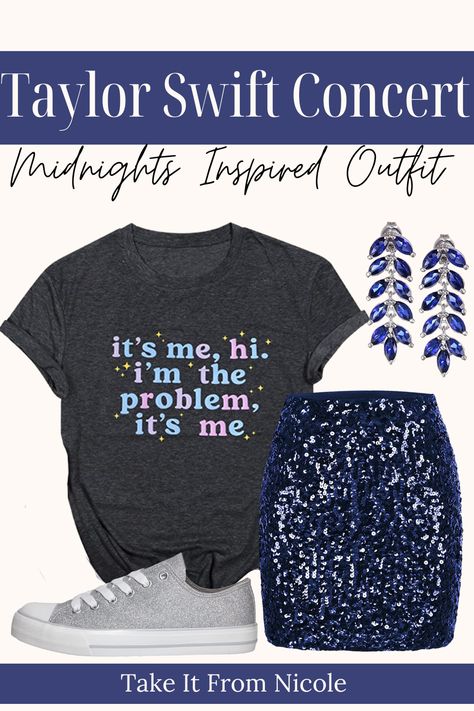 Taylor Swift Concert Outfit Ideas Couples, Era Tour Midnights Outfit, Taylor Swift Concert Outfit Easy, Taylor Swift Outfit Ideas For Moms, Plus Eras Tour Outfits, Taylor Swift Aesthetic Concert Outfits, Taylor Swift Eras Tour Costumes, Comfortable Taylor Swift Concert Outfits, Swiftie Concert Outfit