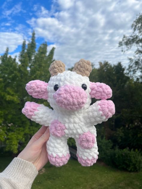 Strawberry Milk Cow, Crochet Cows, Blueberry Cow, Blueberry Lavender, Black And White Cow, Strawberry Cow, White Strawberry, Crochet Cow, Strawberry Blueberry