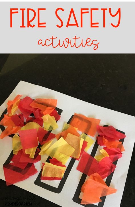 Fire Lesson Plans Preschool, Fire Truck Ideas For Preschool, Safety Week Preschool Crafts, Fire Theme Sensory Bin, Safety First Preschool Activities, First Responder Crafts Preschool, Fire Saftey Activities For Kids, Toddler Fire Truck Craft, Fire Safety Week Activities For Toddlers