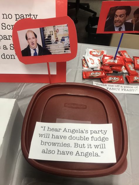 The Office Themed Office Decor, The Office Themed Bridesmaid Proposal, The Office Birthday Party Food, The Office Themed Party Games, The Office Party Favors, The Office Themed Christmas Party, Office Bachelorette Party Ideas, It Is Your Birthday The Office Theme, The Office Food Ideas