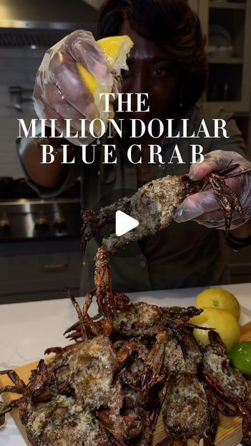 Sunshine on Instagram: "Have Y’all Heard Of The Million Dollar Blue Crab 😳 Should I Drop The Recipe?

Special Thanks To @traegergrills For Sending Me A Grill 😊" Blue Crab Recipe Dishes, Grilled Blue Crab, Fried Blue Crab Recipe, Crabs Recipes, Blue Crab Recipe, Blue Crab Recipes, Crab And Shrimp Recipe, Grilled Crab, Cooking Crab