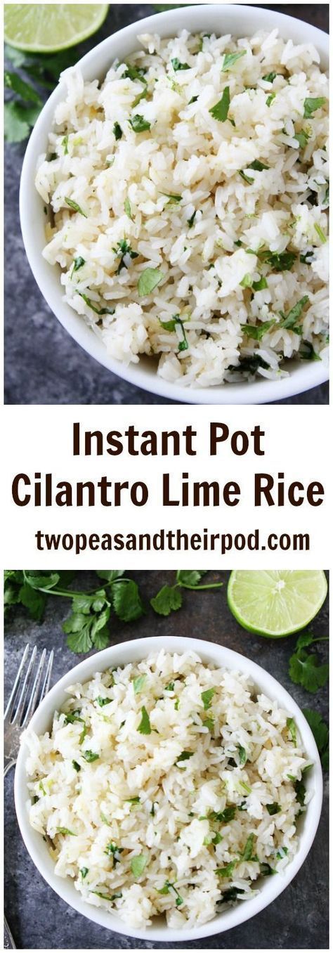 Instant Pot Cilantro Lime Rice Recipe. This is the BEST and easiest cilantro lime rice recipe. It is made in the pressure cooker and comes out perfect every single time! Instant Pot Cilantro Lime Rice, Cilantro Lime Rice Recipe, Lime Rice Recipes, Vegan Instant Pot Recipes, Easy Rice Recipes, Lime Rice, Cilantro Lime Rice, Easy Instant Pot Recipes, Prime Rib