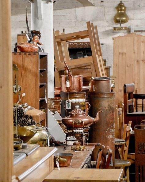 Plenty of copper, and character, in the pine section! This is a great area of the warehouse to browse a variety of pine furniture and unique smalls. #georgianantiques #scotlandsfinestfurniture #antiques #antiquedealersofinstagram #interiordesign #timelessinteriors #classicinteriors #placestovisitedinburgh #edinburghantiques #edinburghfurniture #edinburghshopping #scotlandantiques Timeless Interiors, Pine Furniture, Edinburgh, Places To Visit, Copper, Interior Design, Furniture, Quick Saves