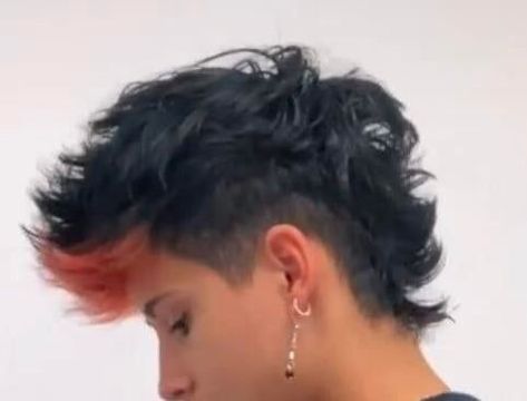 Short Deathhawk Mullet, How To Draw Mohawk, Mullet Mohawk Mens, Punk Mohawk Mullet, Mohawk Mullet Fade, Mohawk Down, Short Alternative Hair Men, Fauxhawk Mullet, Unstyled Mohawk