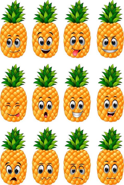 pineapple with different emoticons Pineapple Clipart, Cartoon Pineapple, Vector Doodle, Laffy Taffy, Busy Books, Cute Pineapple, Baby Nest, Cartoon Images, Cartoon Wallpaper