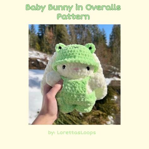 Crochet Baby Bunny in Hat and Overalls Plushie PATTERN Crochet toys tutorial #crochettoystutorial #crochet #crochettoy #crochetpattern #crochetpatterns 3.53 Bunny In Hat, Toys Quotes, Bunny Hat Crochet, Lion Toys, Crochet Toys Free Patterns, Crochet Lion, Crochet Toys Free, Crochet Classes, Crochet Animal Amigurumi