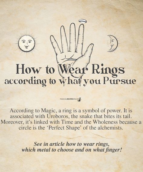 Wear Rings, How To Wear Rings, Wiccan Witch, Magick Spells, Wiccan Spell Book, Witchcraft Spell Books, Witchcraft For Beginners, Witch Spell, Power Symbol