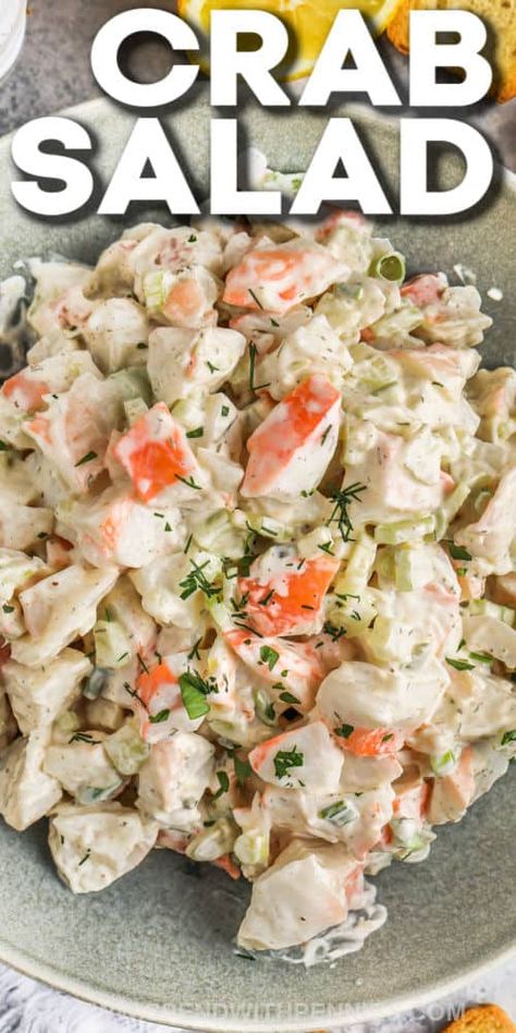 Imation Crab Salad Recipes, Best Crab Salad Recipe, Easy Crab Salad, Crab Salad Sandwich, Crab Meat Salad, Crab Pasta Salad, Creamy Seafood, Sweet Relish, Crab Pasta