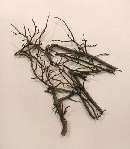 Complicated Yet So Simple Twig Art To Tantalize You - Bored Art Tre Kunst, Twig Crafts, Twig Art, Branch Art, Stick Art, Art Simple, Driftwood Art, Arte Animal, Nature Crafts