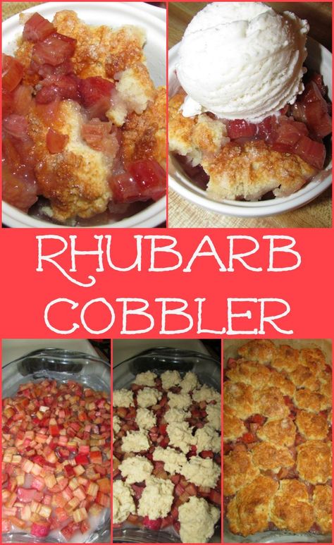 Rhubarb Cobbler Inspired by the Pioneer Woman Rhubarb Cobbler, Cobbler Topping, Rhubarb Desserts, Planting Tips, Denim Pinafore, Rhubarb Recipes, 9x13 Baking Dish, Cobbler Recipes, The Pioneer Woman