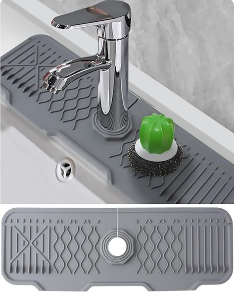 - Splash Guard : The kitchen faucet splash guard has a unique design that effectively blocks water droplets 
- Easy to Clean : The kitchen sink mat is easy to clean and maintain. 
- Multi-Functional : The silicone sink mat not only serves as a splash guard, but it can also be used as a dish soap sponge holder. 
- Convenient to Use : The faucet splash guard for kitchen sink is foldable and can be easily stored when not in use