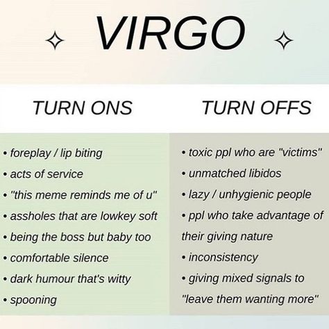 @traitsofvirgos’s Instagram post: “#virgo #virgos #virgomen #virgowomen #virgosrock #truth #tagavirgo #dateavirgo #loveavirgo #virgonation #teamvirgo #traitsofvirgos #zodiac…” Virgo Turn Ons, Virgo Emotions, Virgo Things, Turn Offs, Virgo Personality, Virgo Memes, Horoscope Memes, Virgo Traits, Virgo Quotes