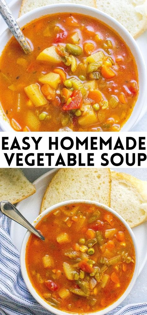 Easy Crock Pot Veggie Soup, Vegetable Soup With Tomato Soup, Best Ever Vegetable Soup, The Best Vegetable Soup, Vegetable Soup Easy Quick, Healthy Veggie Soup Recipes, Vegetable Soup With Ham, Vegetable Soup With Lentils, Meatless Vegetable Soup