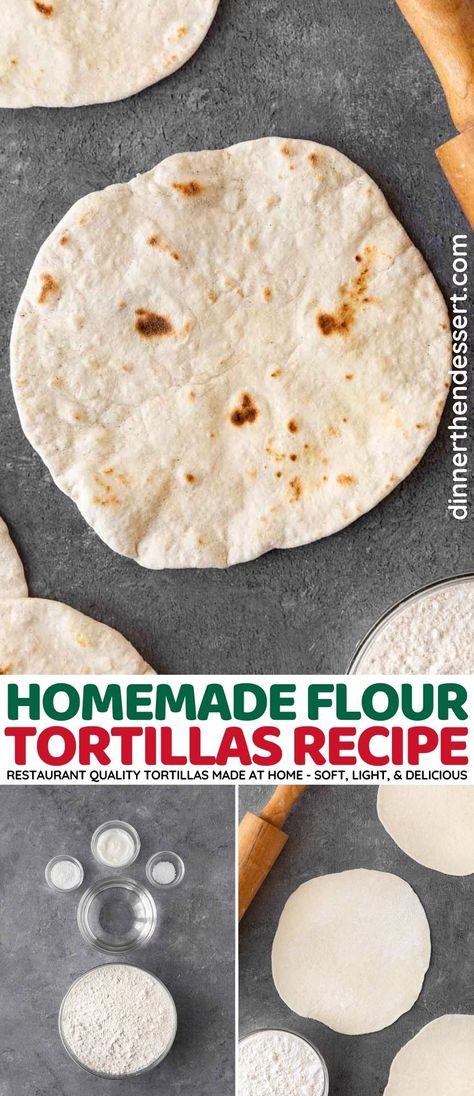 Homemade Flour Tortillas are light, soft, and easy to make. They're perfect for enchiladas, wraps, quesadillas, and burritos! Easy Home Made Tortillas, Tortilla Recipe With Butter, Homemade Flour Tortillas Easy, Home Made Tortilla, Easy Homemade Tortillas, Make Flour Tortillas, Easy Tortilla Recipe, Flour Tortilla Recipe, Homemade Fajitas