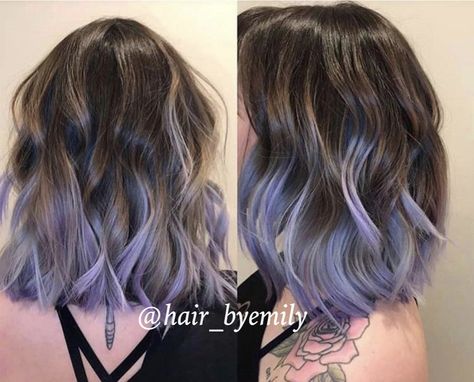 Lavender Bob, Short Lavender Hair, Ombre Bob Hair, Lavender Hair Ombre, Dark Ombre Hair, Ombre Dark, Dark Ombre, Short Hair Highlights, Short Ombre Hair