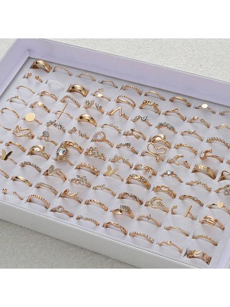 45pcs Set Elegant Alloy Rings With Pearls & Faux Gemstones - Versatile & Fashionable, Suitable For Daily Wear And Parties By WomenI discovered amazing products on SHEIN.com, come check them out! Rings With Pearls, Alloy Rings, Elegant Tank Tops, Cherry Print, Watches Women Fashion, Simple Prints, Heart Decorations, Delicate Rings, Vintage Casual