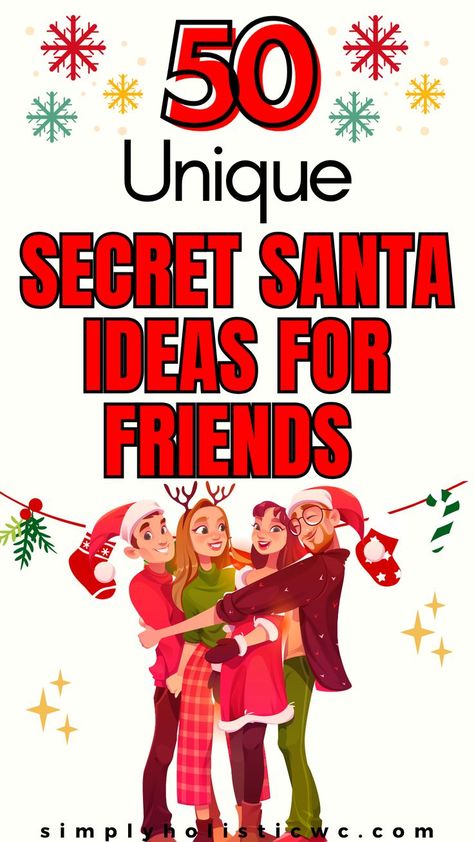 50 Fun Secret Santa Gift Ideas for Everyone. people at christmas Secret Santa Ideas For Friends, Friend Gift Exchange, Best Secret Santa Gifts, Gift Exchange Ideas, Secret Santa Gift Ideas, Secret Santa Ideas, Secret Santa Gift Exchange, Santa Ideas, Secret Santa Presents