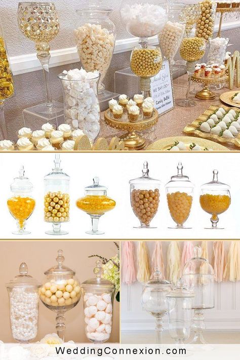 Sweets Table Wedding Shower, Candy Buffet Tables Wedding, Vintage Candy Bar Ideas, Candy Bar Ideas For Wedding Elegant, Candy Bar Decoration Ideas, Neutral Candy Table, Candy Bar For Party, Prom Candy Table Ideas, Modern Candy Bar