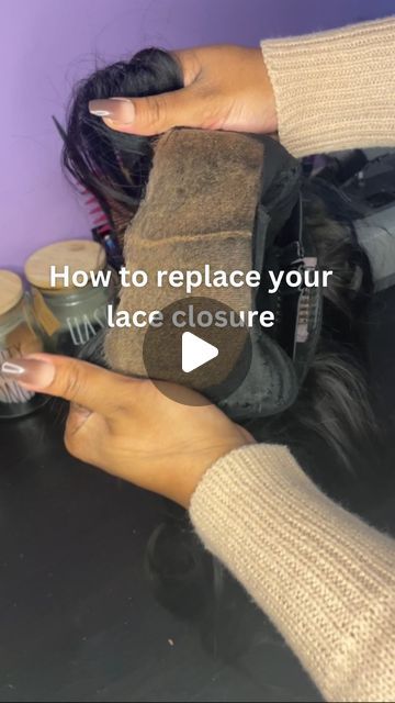 WIG REVAMP | CUSTOM WIGS on Instagram: "Heres how to replace your old lace closure with a new one. Dont have the time or equipment to do it yourself? No problem, send your wigs in for custom wig revamp servicing. 😊  I think voice overs are starting to grow on me lol I used to dread it 😅  ✨✨ Got a wig that needs a revamp⁉️  ✨✨ Click link in bio - LUXURY WIG SPA  ✨✨ DM for a free consultation and inquiries 🥰 • • • • • • • • • • •  #gluelesswig #wigrevamp #wigrepairs #torontowigmaker #wigtips" How To Make A Wig, Wig Making For Beginners, Wig With Closure, Hair Frontal, Voice Overs, Wig Styling, Custom Wigs, Wig Making, Wig Styles