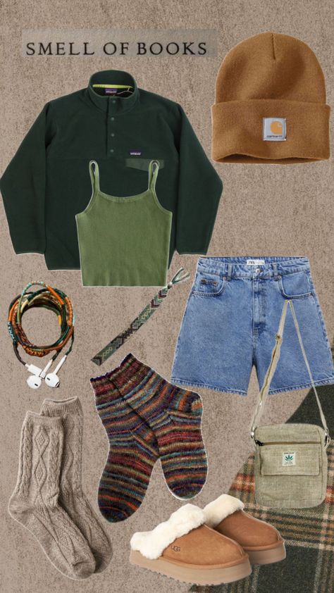 Fall Island Outfits, Zoo Outfit Aesthetic, Granola City Outfits, Granola Academia Aesthetic, Gronola Girl Outfits Fall, Gronala Outfit, Rainy Day Granola Outfit, Van Life Clothes, Free Outfits