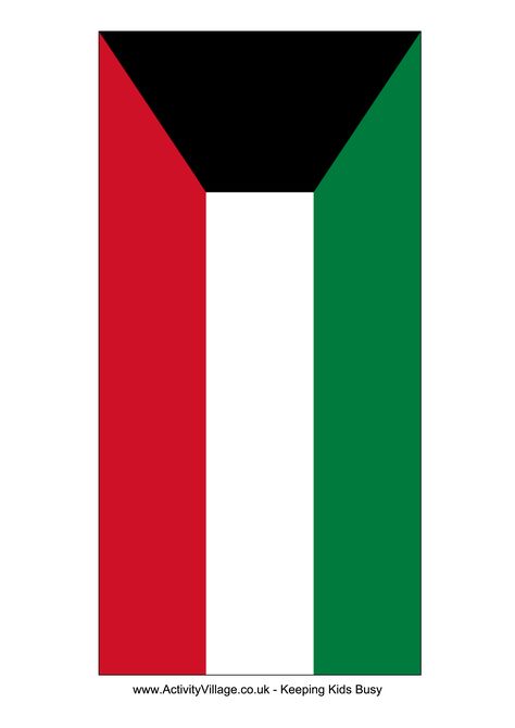 Kuwaiti Flag, Kuwait Flag, Flag Template, Different Flags, China Flag, Wow Video, Flag Colors, Horizontal Stripes, National Flag