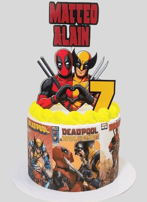 Deadpool and Wolverine Birthday Cake Ideas Images Deadpool Food Ideas, Wolverine Cake, Marvel Cake, Baker Cake, Cake Designs Images, Cool Cake Designs, Star Wars Cake, Deadpool And Wolverine, Cartoon Cake