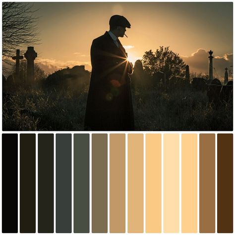 Color Film Collection on Instagram: “Peaky Blinders” Harry Potter Color Palette, Peaky Blinders Aesthetic, Peaky Blinders Theme, Movie Color Palette, Film Collection, Pantone Palette, Cinema Colours, Black Wall Street, Color Palette Yellow