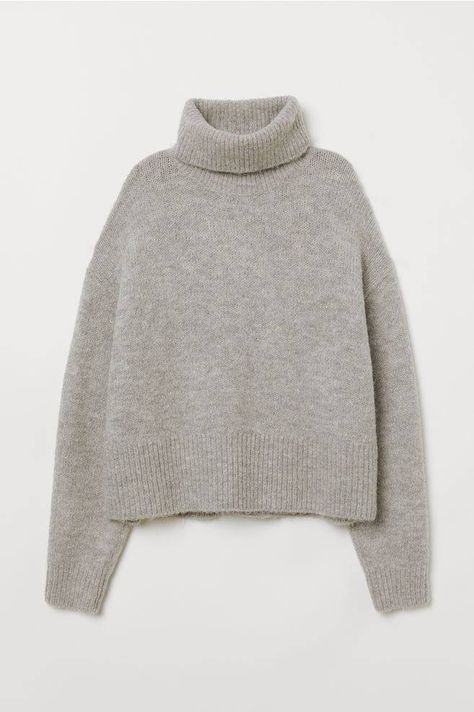 H&M Cooler Style, Tokyo Street Fashion, Monochromatic Outfit, Fashion 90s, Pullover Outfit, Grunge Look, Wool Turtleneck, Knit Turtleneck Sweater, Half Zip Sweaters