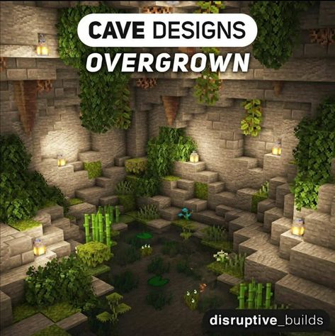 Minecraft Cave Wall Designs, Minecraft Water Cave House, Magical Cave Minecraft, Minecraft Axolotl Habitat Cave, Minecraft Caves Ideas, Cave Minecraft House, Cave Builds Minecraft, Minecraft Allay Enclosure, Black Smith Minecraft