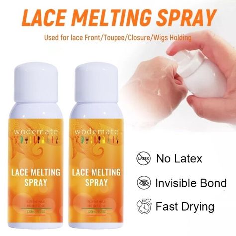 US $11.49 54％ Off | Lace Melting Spray Invisible Lace Glue Spray Temporary Holding Melting Spray For Sensitive Skin Toupee Frontal Wig Quick Dry Lace Tint Spray, Frontal Install, Lace Wig Glue, Lace Glue, Wig Glue, Best Lace Wigs, Wigs Color, Hair Glue, Invisible Lace