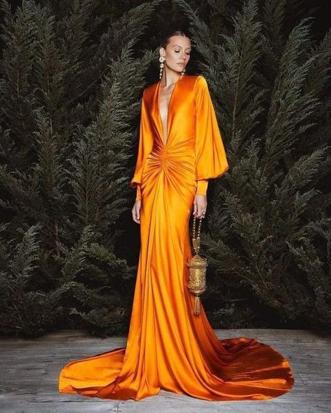 Summer Wedding Guest Outfit, Orange Gown, Monaco Dress, Robes Glamour, Formal Wedding Guest Dress, Summer Wedding Guest, Elegant Dresses Classy, Fashion Gowns, Guest Attire