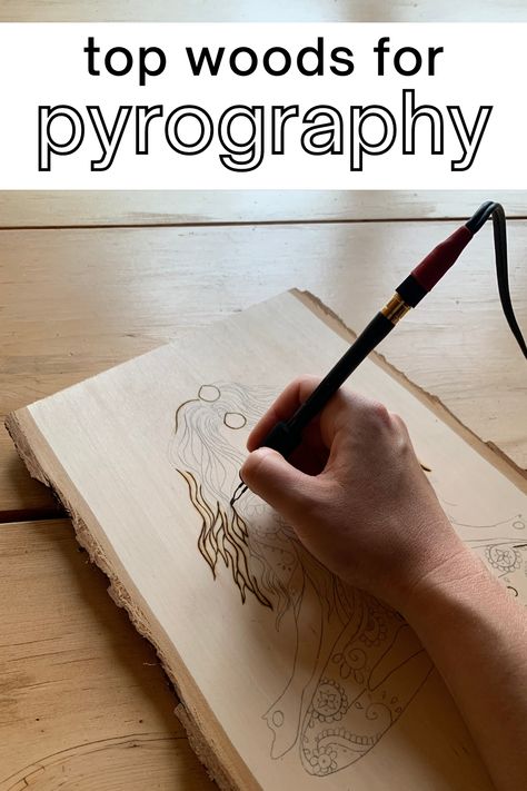 a wood plank with someone holding a wood burning tool and making pyrography techniques and designs into the wood slice. Beginner Wood Burning Projects, Pyrography Tips, Wood Burned Gifts, Beginner Wood Burning, Pyrography Designs, Wood Burning Tips, Wood Burning Techniques, Pyrography Patterns, Simple Wood Carving