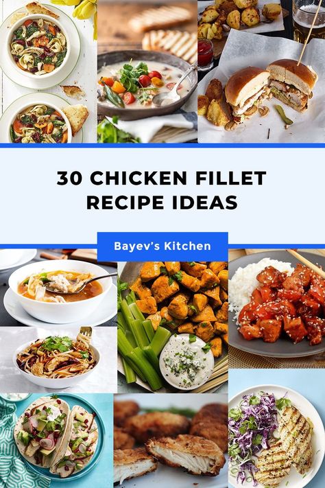 I share the best chicken fillet recipes. 30 ideas what to cook with chicken fillet. Appetizers, first dishes, main dishes, backing and other ideas what to cook with chicken fillet. Chicken Fillet Dinner Ideas, Chicken Fillet Recipes Healthy, Recipes For Whiting Fillets, Chicken Mini Fillet Recipes, What To Cook With Chicken, Chicken Tight Fillet Recipes, Chicken Breast Fillet Recipes, Chicken Fillet Recipes, Fillet Recipes