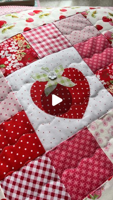 91K views · 4.2K likes | Eilene Johnson on Instagram: "A little strawberry applique makes everything sweeter!  Strawberry Fields table runner pattern drops this week! Stay tuned for the date 🍓 . #simplyeilene #newpattern #sewingpattern #applique #heatnbond #tablerunner" Strawberry Shortcake Quilt, Strawberry Quilt Pattern, Strawberry Applique Pattern, Strawberry Quilts, Strawberry Quilt, Strawberry Applique, Runner Pattern, Strawberry Baby, Table Runner Pattern