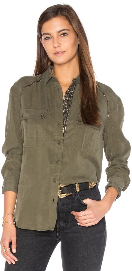 Free People Off Campus Button Down Top Dark Green Jeans, Off Campus, Flirty Tops, Jeans Shirt, Green Jeans, Tie Front Blouse, Green Button, Button Up Blouse, Junior Outfits