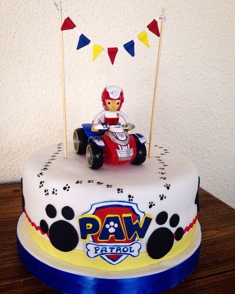 Paw Patrol Cake! Rider! Paw Patrol Ryder Cake, Ryder Paw Patrol Cake, Pastel Paw Patrol, Kids Birthday Party Cake, Ryder Paw Patrol, Paw Patrol Birthday Cake, 4 Birthday, Paw Patrol Cake, House Cake