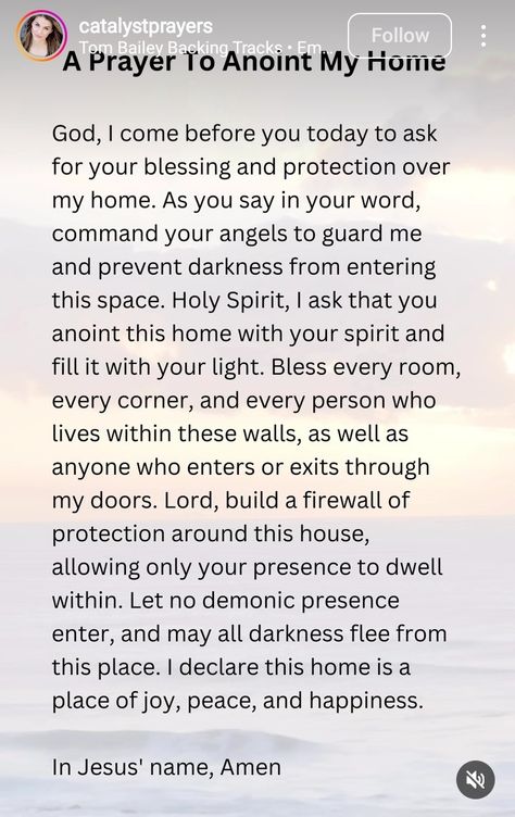 Prayers For House Blessing, Prayer Over Home, Anointing Oil Prayer For Home, Blessing Prayers, Anointing Oil Prayer, House Prayer, Prayer For My Family, Prayer Strategies, Prayers Of Encouragement