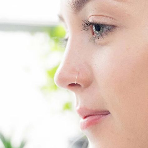 Septum Ring Piercing, Ring Piercing, White Gold Hoops, Nose Piercings, Gold Nose Rings, Nose Jewelry, Nose Hoop, Ethical Jewelry, Nose Rings