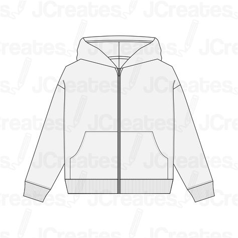 This is a Vector Template/Mockup for a Boxy Zip-Up Hoodie design. Download and customize with ease! This mockup package features editable *.ai and *.eps files compatible with Adobe Illustrator and/or CorelDraw. Explore the flexibility to modify, resize, and adjust colors according to your preferences using these adaptable design files. 📥 This is a Digital Product - No Physical Shipment Important: This is not a pattern. Please read the description attentively! Due to the nature of digital items, they are non-returnable and non-exchangeable on Etsy. Simple Jacket Drawing, Zip Up Mock Up, Zip Up Hoodie Drawing, Zip Up Hoodie Template, Hoodie Mockup Free Templates, Zip Up Hoodie Mockup, Hoodie Layout, Mockup Design Templates, Sweater Template