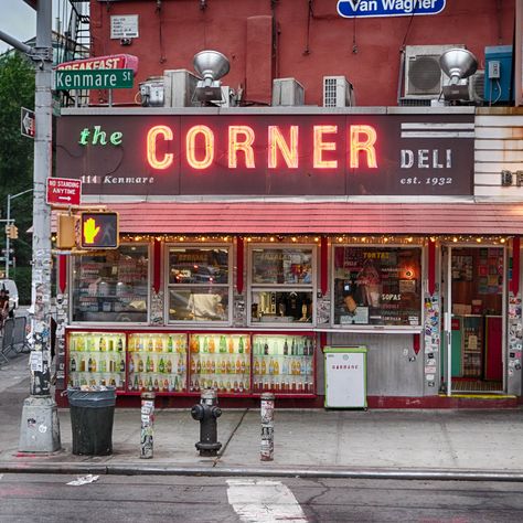 The Corner Deli, NYC | Viewing NYC Jewish Deli, Deli Shop, Shop Facade, Vintage Diner, Nyc Aesthetic, Sandwich Shops, Cyberpunk City, Shop Fronts, Dessert Shop