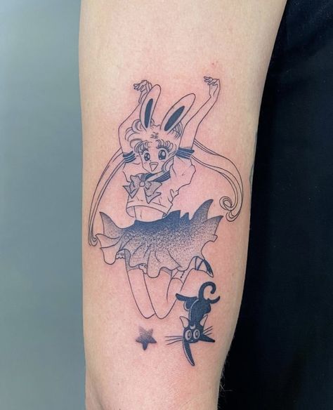 Moon Luna Tattoo, Tatuaje Sailor Moon, Sailor Moon Luna Tattoo, Usagi Tattoo, Tattoo Sailor, Tattoo Fixes, Luna Tattoo, Sailor Moon Tattoo, Sailor Moon Luna