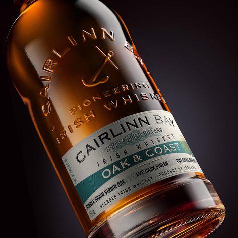 Cairlinn Bay Irish Whiskey on Behance Irish Whiskey Brands, Hard Drinks, Drinks Packaging Design, Alcohol Packaging, Pot Still, Beer Packaging, Irish Whiskey, Creative Packaging Design, Packaging Design Inspiration