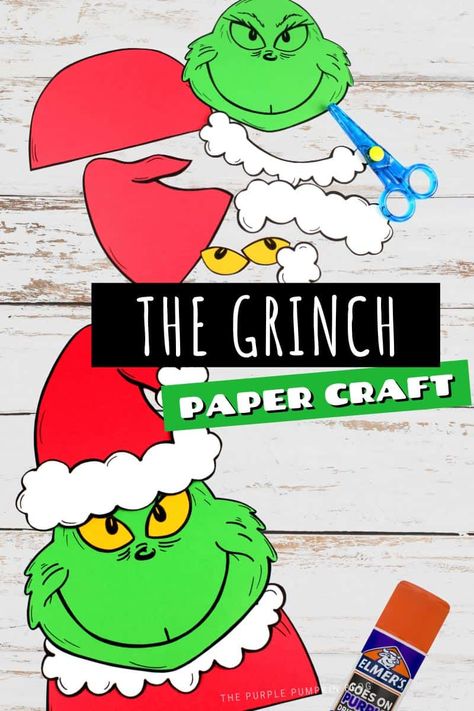 Free Printable Grinch, Grinch Craft, Directed Drawing Kindergarten, Grinch Printable, Grinch Crafts, The Grinch Movie, Grinch Christmas Party, Christmas Bulletin, Grinch Christmas Decorations