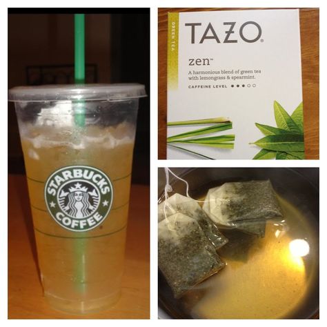 Here is a copycat recipe to make your own Starbucks Venti Iced Green Tea for under .25 cents! Tea Concentrate Recipe, Iced Green Tea Recipe, Starbucks Green Tea, Tea Concentrate, Green Tea Lemonade, Starbucks Tea, Tazo Tea, Green Tea Drinks, Peach Green Tea